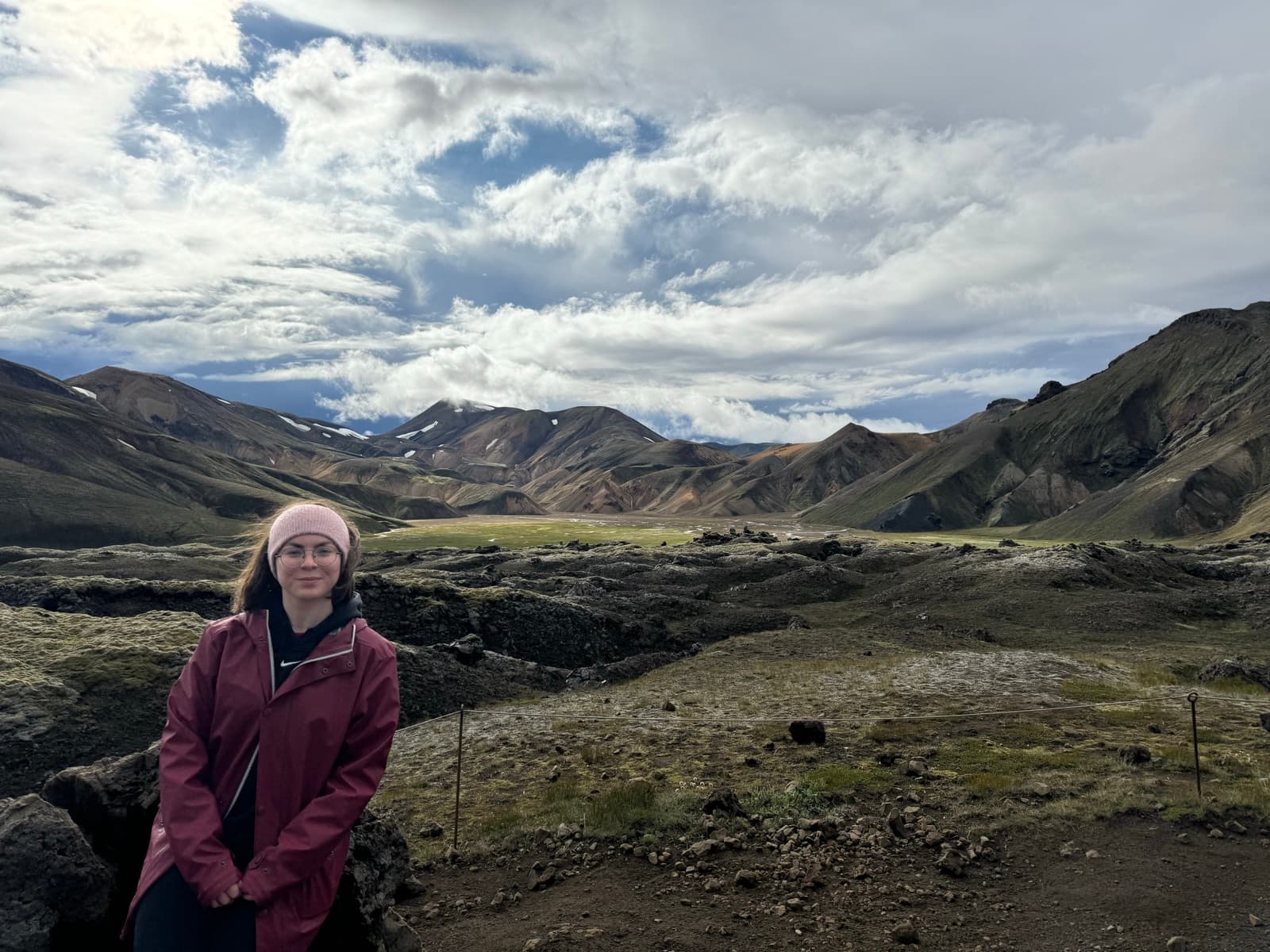 Karolina in the Landmannalaugar highlands of Iceland